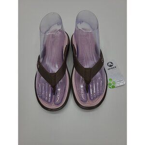 Crocs Thong Flip Flop Sandals Women's Size 5 New with Tags Brown and Pink